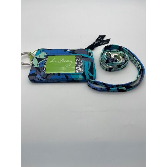 Vera Bradley Womens Camofloral Lanyard & Zip ID Case Key Ring Set 3297 - Picture 4 of 6